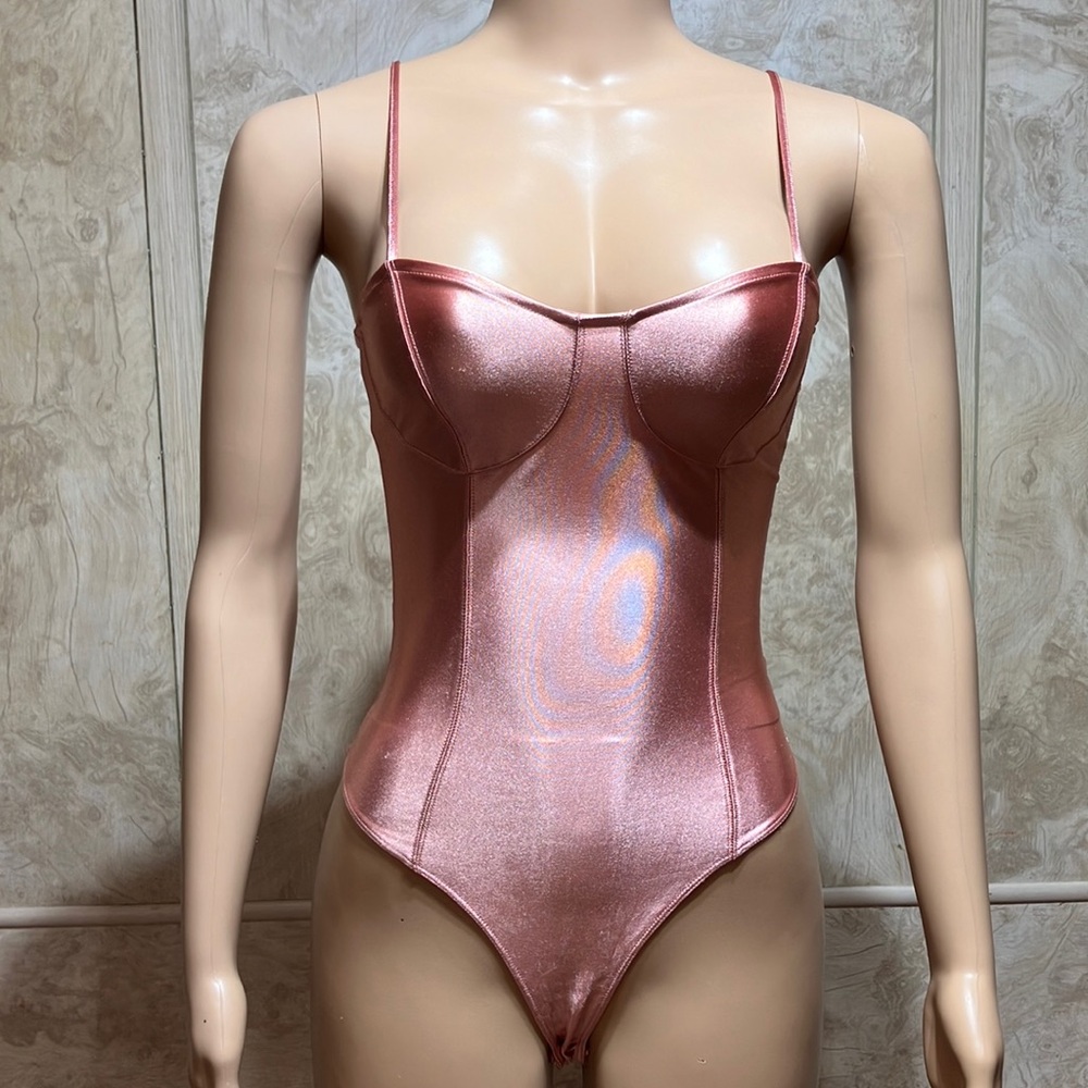 H&M Blush Satin Bodysuit